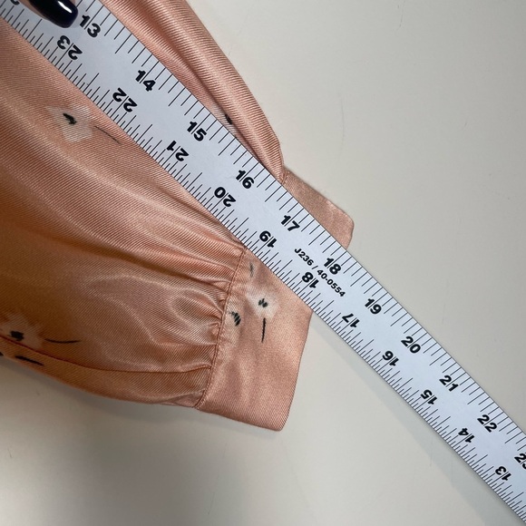 Roseanna France 100% Viscose Flowy Babydoll Dress Sz EU 38 US 6 Peach Floral - Picture 13 of 16